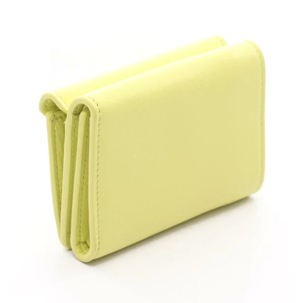 Balenciaga Tri Leather fold Paper Wallet Yellow